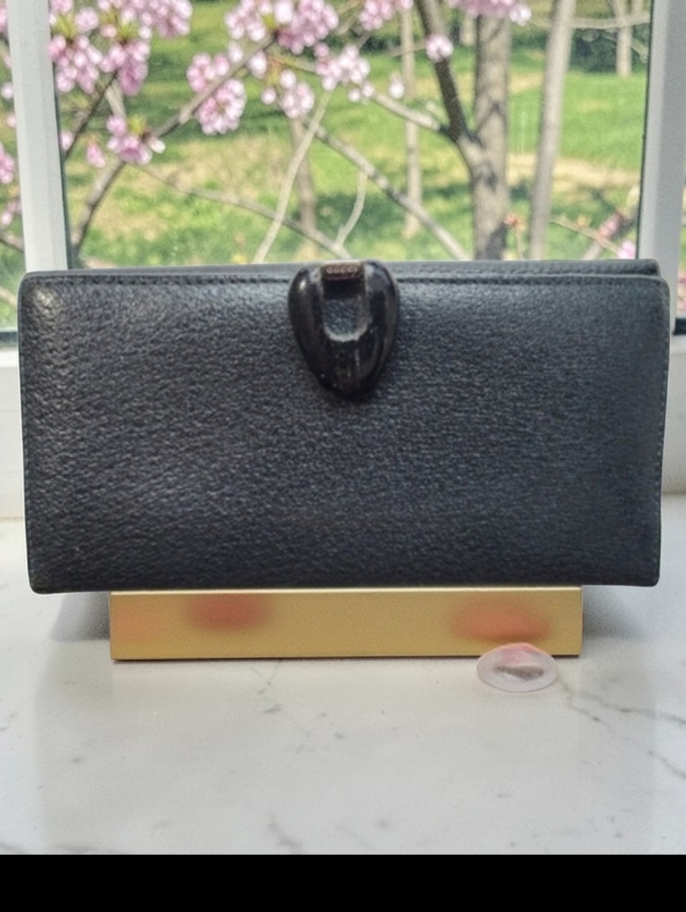 Authentic Gucci Black Leather Long Wallet